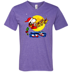 Snoopy Santa Claus Christmas The Peanuts Movie Men's V-Neck T-Shirt - The White Eagles