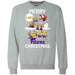 Lsu Tigers Ugly Christmas Sweaters Minions Santa Claus Merry Christmas Sweatshirt - The White Eagles
