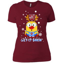 Minion Harvard Crimson Ugly Christmas Sweaters Let It Snow Ladies' Shirt - The White Eagles