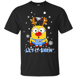 Minion North Carolina Central Eagles Ugly Christmas Sweaters Let It Snow Cotton T-Shirt - The White Eagles