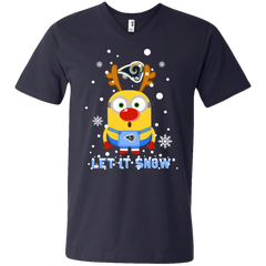 Minion Los Angeles Rams Ugly Christmas Sweaters Let It Snow Men's V-Neck T-Shirt - The White Eagles