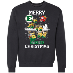 Eastern Michigan Eagles Ugly Christmas Sweaters Minions Santa Claus Merry Christmas Sweatshirt - The White Eagles
