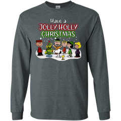 Have A Jolly Holly Christmas The Peanuts Movie Snoopy Charlie Brown Woodstock LS Cotton T-Shirt - The White Eagles