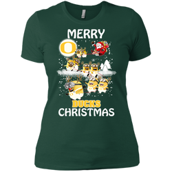 Oregon Ducks Ugly Christmas Sweaters Minions Santa Claus Merry Christmas Ladies' Shirt - The White Eagles