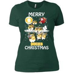 Oregon Ducks Ugly Christmas Sweaters Minions Santa Claus Merry Christmas Ladies' Shirt - The White Eagles