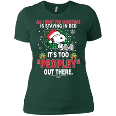 I Want For Christmas Is Staying In Bed Snoopy The Peanuts Movie Ladies' Shirt - The White Eagles