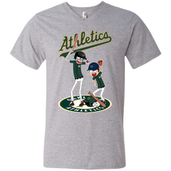 Oakland Athletics Baseball Rick And Morty Men's V-Neck T-Shirt - The White Eagles