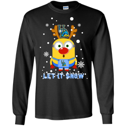 Minion Delaware Fightin_ Blue Hens Ugly Christmas Sweaters Let It Snow LS Cotton T-Shirt - The White Eagles