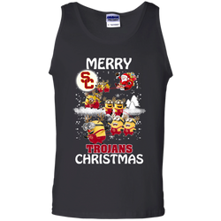 Usc Trojans Ugly Christmas Sweaters Minions Santa Claus Merry Christmas Tank Top - The White Eagles