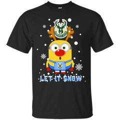 Minion Milwaukee Bucks Ugly Christmas Sweaters Let It Snow Cotton T-Shirt - The White Eagles