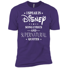 I Speak In Disney Song Lyrics And Supernatural Quotes Shirt Men's Sleeve Shirt - The White Eagles