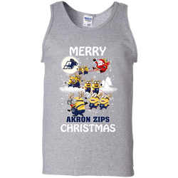 Akron Zips Ugly Christmas Sweaters Minions Santa Claus Merry Christmas Tank Top - The White Eagles