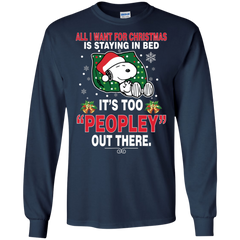 I Want For Christmas Is Staying In Bed Snoopy The Peanuts Movie LS Cotton T-Shirt - The White Eagles