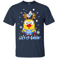 Minion Los Angeles Dodgers  Ugly Christmas Sweaters Let It Snow Cotton T-Shirt - The White Eagles