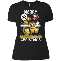 Vanderbilt Commodores Ugly Christmas Sweaters Minions Santa Claus Merry Christmas Ladies' Shirt - The White Eagles