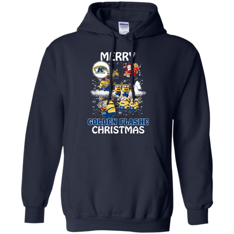 Kent State Golden Flashes Ugly Christmas Sweaters Minions Santa Claus Merry Christmas Hoodie - The White Eagles