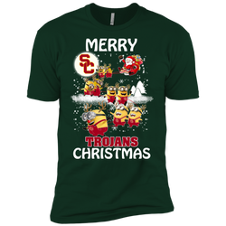 Usc Trojans Ugly Christmas Sweaters Minions Santa Claus Merry Christmas Men's Sleeve Shirt - The White Eagles