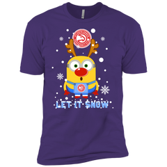 Minion Atlanta Hawks Ugly Christmas Sweaters Let It Snow Men's Sleeve Shirt - The White Eagles