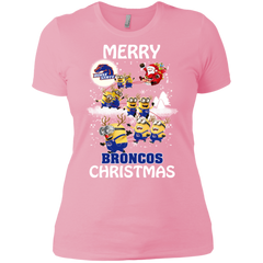 Boise State Broncos Ugly Christmas Sweaters Minions Santa Claus Merry Christmas Ladies' Shirt - The White Eagles