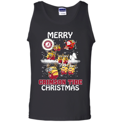 Alabama Crimson Tide T Shirts Minions Santa Claus Merry Christmas Tank Top - The White Eagles