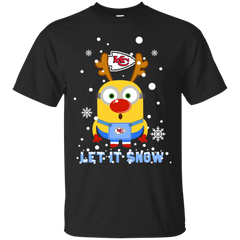 Minion Kansas City Chiefs Ugly Christmas Sweaters Let It Snow Cotton T-Shirt - The White Eagles