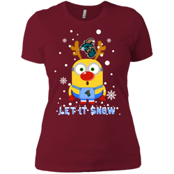 Minion Coastal Carolina Chanticleers Ugly Christmas Sweaters Let It Snow Ladies' Shirt - The White Eagles