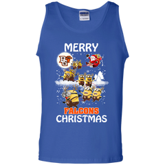 Bowling Green Falcons Ugly Christmas Sweaters Minions Santa Claus Merry Christmas Tank Top - The White Eagles