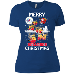 Fresno State Bulldogs Ugly Christmas Sweaters Minions Santa Claus Merry Christmas Ladies' Shirt - The White Eagles