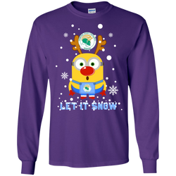 Minion Norfolk State Spartans Ugly Christmas Sweaters Let It Snow LS Cotton T-Shirt - The White Eagles