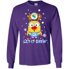 Minion Norfolk State Spartans Ugly Christmas Sweaters Let It Snow LS Cotton T-Shirt - The White Eagles