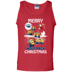 Nevada Wolf Pack Ugly Christmas Sweaters Minions Santa Claus Merry Christmas Tank Top - The White Eagles