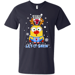 Minion Chicago Bulls Ugly Christmas Sweaters Let It Snow Men's V-Neck T-Shirt - The White Eagles