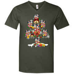 Christmas Is Coming Mickey Mouse Santa Claus Ugly Christmas Sweater Men's V-Neck T-Shirt - The White Eagles