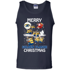 Kent State Golden Flashes Ugly Christmas Sweaters Minions Santa Claus Merry Christmas Tank Top - The White Eagles