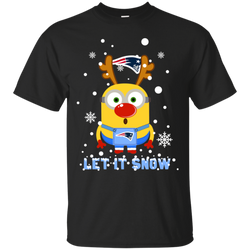 Minion New England Patriots Ugly Christmas Sweaters Let It Snow Cotton T-Shirt - The White Eagles