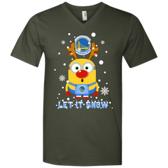 Minion Golden State Warriors Ugly Christmas Sweaters Let It Snow Men's V-Neck T-Shirt - The White Eagles