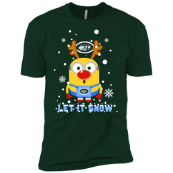 Minion New York Jets Ugly Christmas Sweaters Let It Snow Men's Sleeve Shirt - The White Eagles