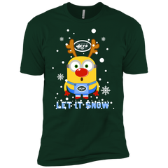 Minion New York Jets Ugly Christmas Sweaters Let It Snow Men's Sleeve Shirt - The White Eagles