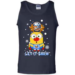 Minion New York Islanders Ugly Christmas Sweaters Let It Snow Tank Top - The White Eagles