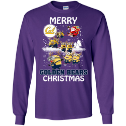 California Golden Bears T Shirts Minions Santa Claus Merry Christmas LS Cotton T-Shirt - The White Eagles