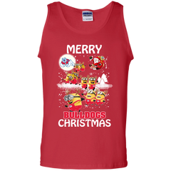 Fresno State Bulldogs Ugly Christmas Sweaters Minions Santa Claus Merry Christmas Tank Top - The White Eagles