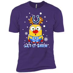 Minion Indianapolis Colts Ugly Christmas Sweaters Let It Snow Men's Sleeve Shirt - The White Eagles