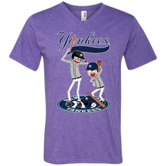 New York Yankees Baseball Rick And Morty Men's V-Neck T-Shirt - The White Eagles