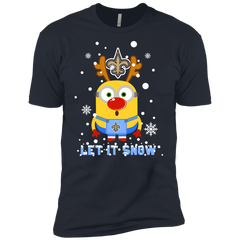 Minion New Orleans Saints Ugly Christmas Sweaters Let It Snow Men's Sleeve Shirt - The White Eagles