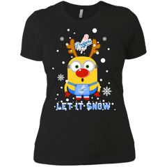 Minion Los Angeles Dodgers  Ugly Christmas Sweaters Let It Snow Ladies' Shirt - The White Eagles