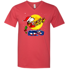 Snoopy Santa Claus Christmas The Peanuts Movie Men's V-Neck T-Shirt - The White Eagles