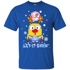 Minion New York Yankees  Ugly Christmas Sweaters Let It Snow Cotton T-Shirt - The White Eagles