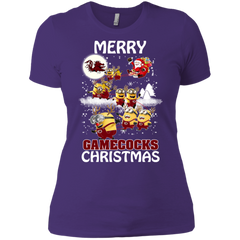 South Carolina Gamecocks Ugly Christmas Sweaters Minions Santa Claus Ladies' Shirt - The White Eagles