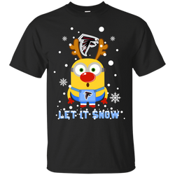 Minion Atlanta Falcons Ugly Christmas Sweaters Let It Snow Cotton T-Shirt - The White Eagles