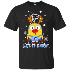 Minion Atlanta Falcons Ugly Christmas Sweaters Let It Snow Cotton T-Shirt - The White Eagles